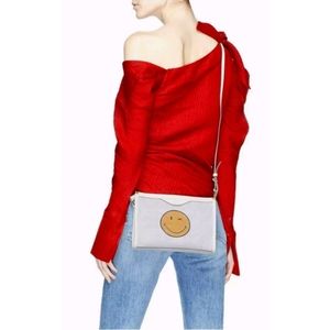 Anya Hindmarch Smiley Wink Mesh Leather Crossbody